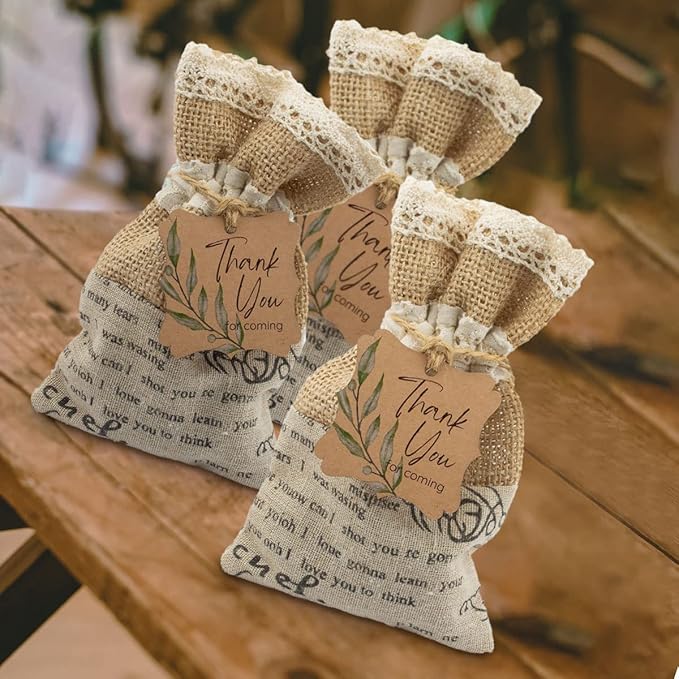 Summer-Ray 50pcs Thank You Tags Wedding Birthday Bridal Shower Favors Gift Tags with Olive Leaves (Kraft Brown Thank You for Coming)
