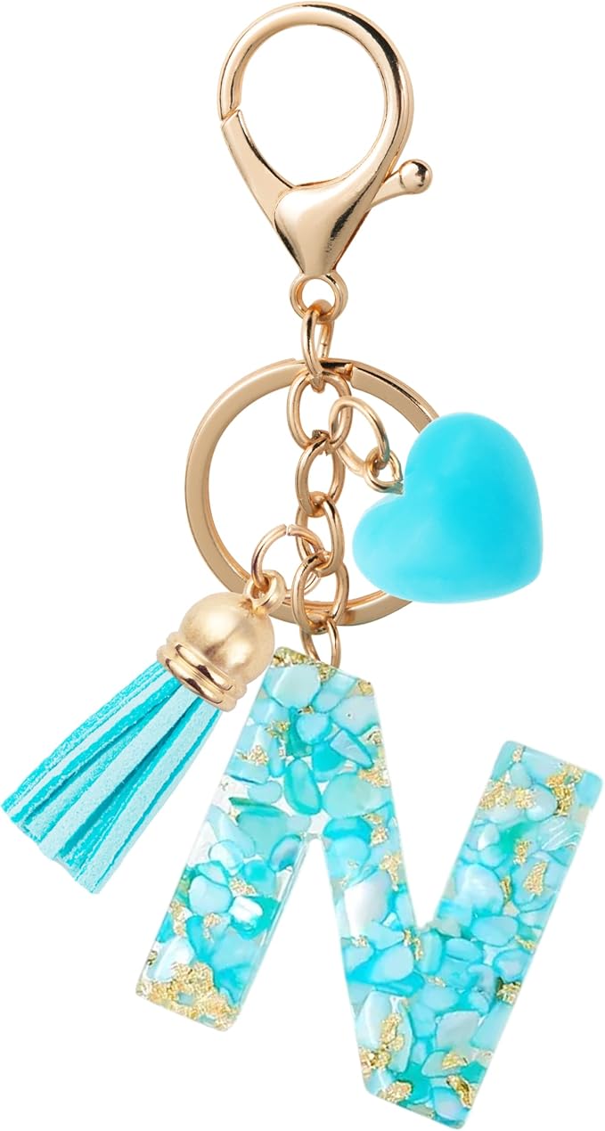 Initial Letter Keychain, Butterfly Keychain Cute Resin, Initial Keychain Backpack Charms, Key chain for Women, Girls