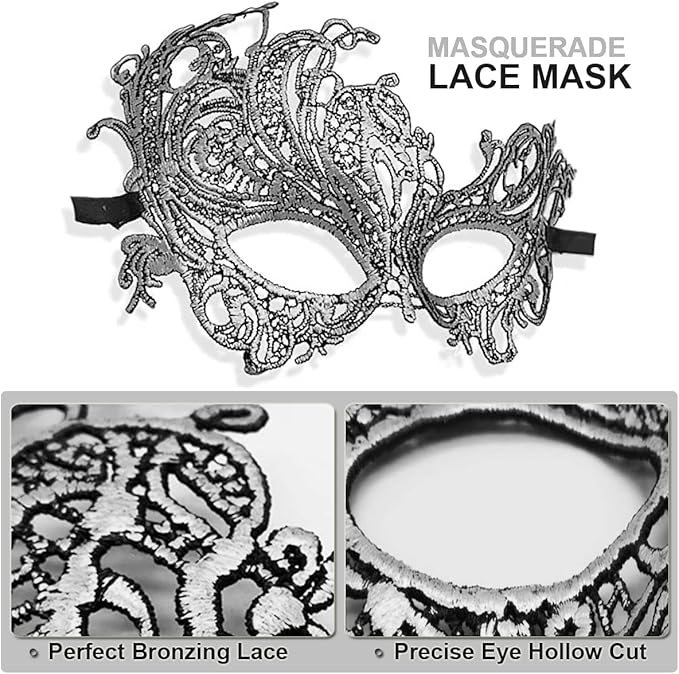 Masquerade Masks for Women Men Couple Lace Eye Mask for Venetian Carnival Halloween Party Ball Prom Costume Mardi Gras