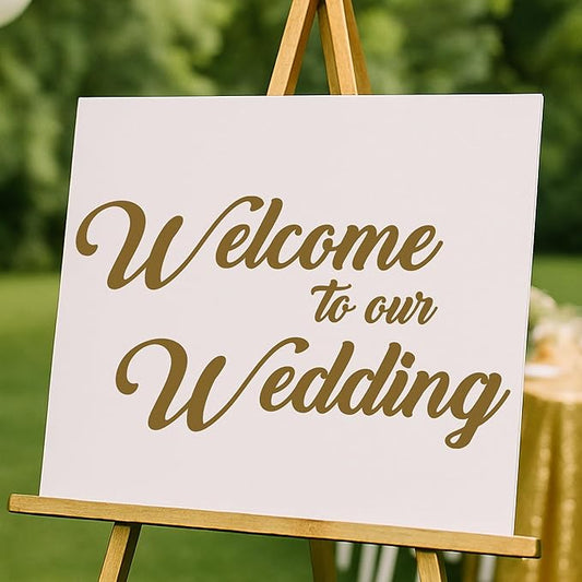 EGD Welcome to Our Wedding Vinyl Decal | Wall Sticker for Wedding & Event Backdrops | Special Decor for Reception and Ceremony | 25" Wide Size (D. Wedding)