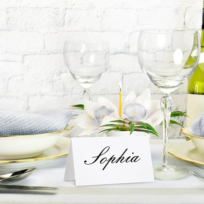 120 Pcs Premium Place Cards, 2x3.5in Small Tent Cards, Blank Fillable Banquet Seat Card, Name Card, Escort Cards, Table Card, Wedding Place Cards for Wedding, Table, Dinner Parties