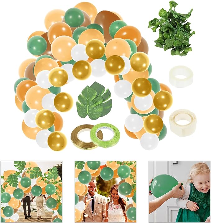 Sage Green and Brown Latex Balloon Garland Kit DIY Party Decorations for Birthday Wedding and Shower and Elegant Arch Decor Set for Festive Atmosphere