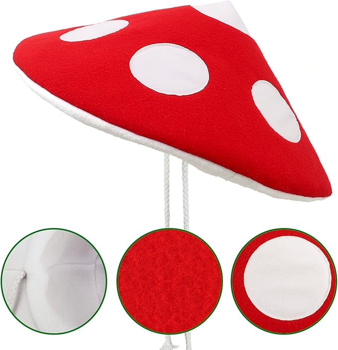 Mushroom Red Plush Hat for Festival Decor | Carnival Party | Halloween | Role Play | Stage Performance | Cosplay Show