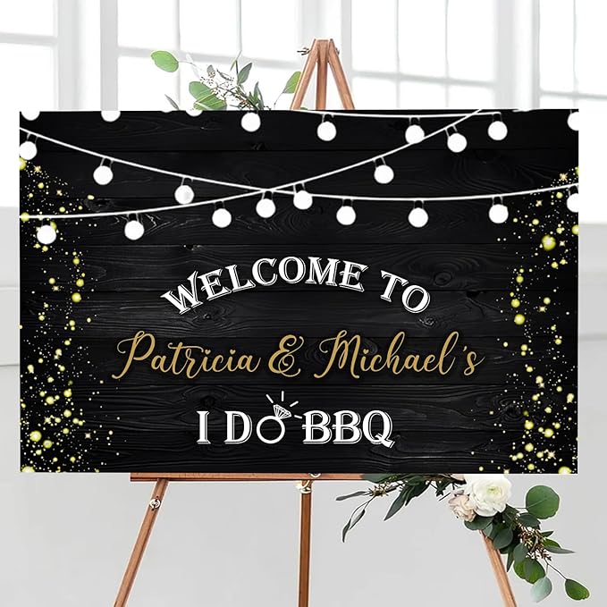 I Do BBQ Welcome Sign Template - Personalized BBQ Decorations for Backyard Party