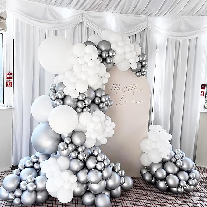 Metallic Silver Balloons, 66pack 12inch Chrome Silver Latex Party Balloons for Graduation, Wedding, Birthday, New Year, Baby Shower, Anniversary, Holiday Party Decorations
