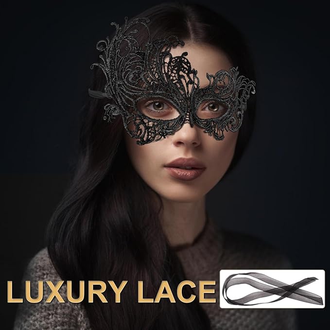 Couple Masquerade Mask for Women Men Venetian Mask Halloween Mask for Party Prom Ball Costume Lace Mask