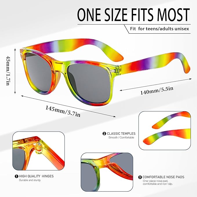Pibupibu Neon Colors Party Favor Supplies Unisex Sunglasses Pack of 8