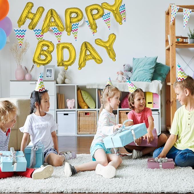 [85 PCS] 16" Foil Personalized Name Happy Birthday Balloons Letters, Mylar Aluminum Custom Name and Age Letter Balloons, 2 Sets A- Z & 0-9 for Birthday Party Graduation, Mother's Day Event (Gold)