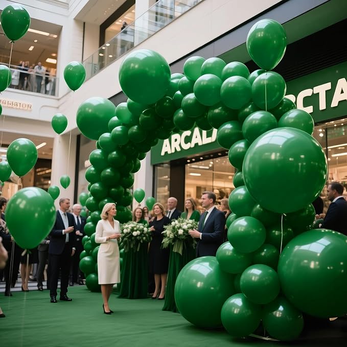 KAWKALSH Dark Green Balloon 12 Inch, 110pcs Latex Party Balloons Helium Bright Color for Birthday Baby Shower Wedding Party Supplies Arch Garland Decoration