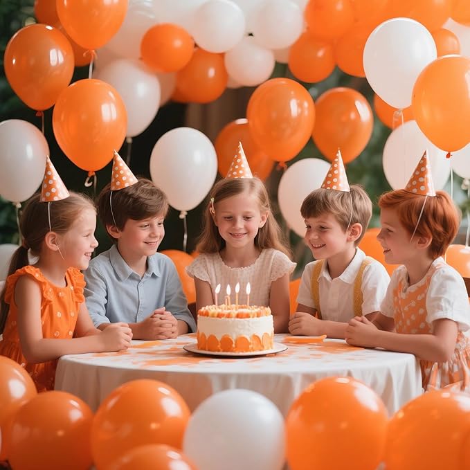 KAWKALSH Orange Balloon 110pcs, 12 Inch Thickened Latex Party Balloons Helium Bright Color for Birthday Baby Shower Wedding Party Supplies Arch Garland Decoration