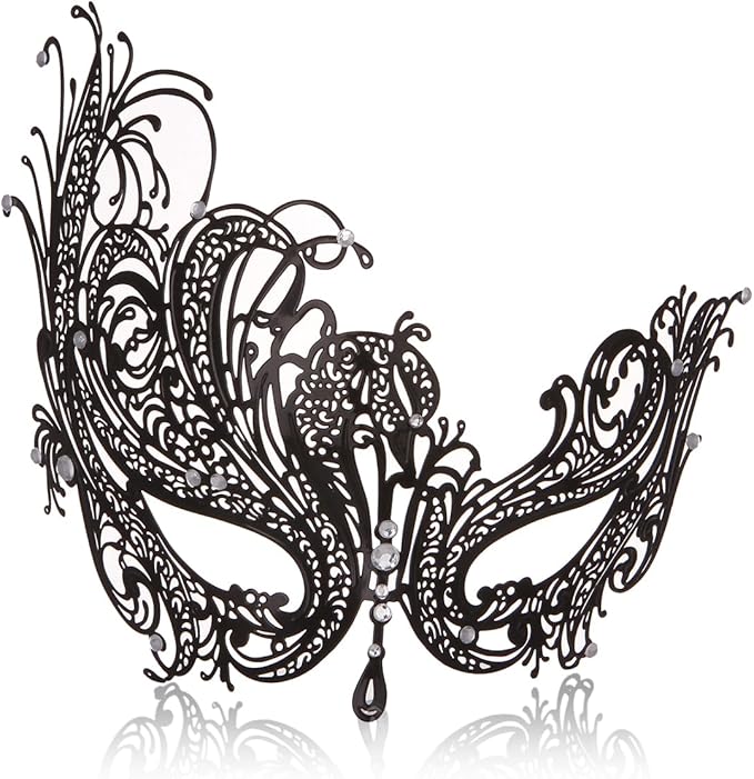 Couple Masquerade Mask for Women Men Laser Cut Metal Mask Venetian Mask for Party Ball