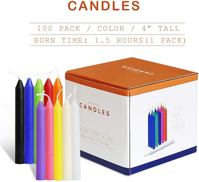 Unscented 4" Mini Chime Ritual Spell Taper Candle - Set of 100