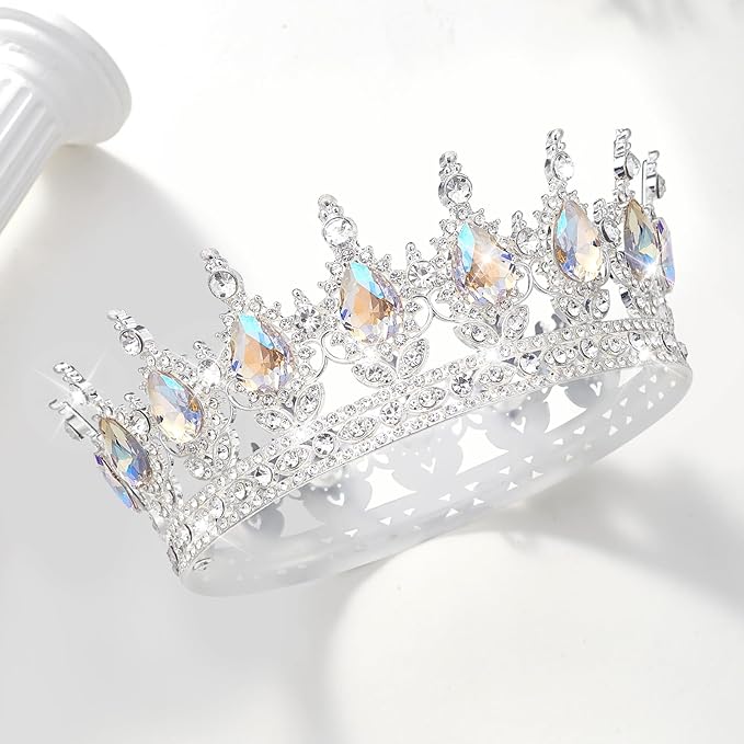 Queen Crown Rhinestone Wedding Crowns and Tiaras for Women Costume Party Hair Accessories Princess Birthday Crown Crystal Bridal Crown (Silver & Moonlight Crown)