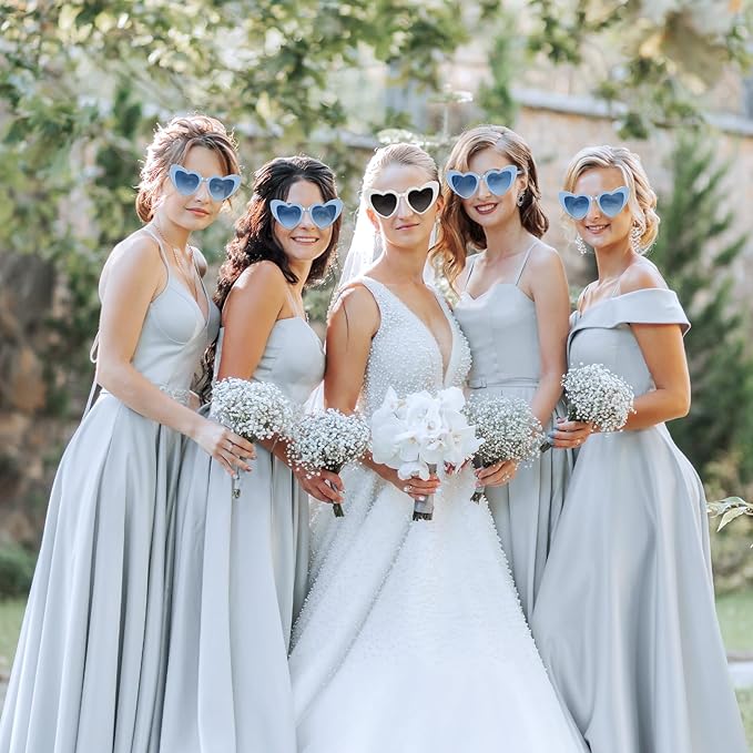 4/6/8/10/12 Pack Bachelorette Sunglasses Heart Sunglasses Vintage Heart Shaped Glasses for Women Bridal Party Wedding
