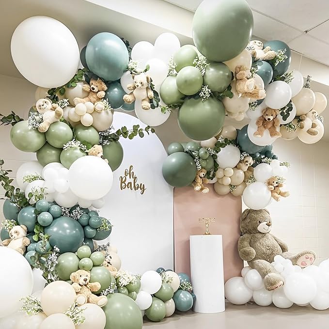 90pack Sage Green Balloons Different Size 18/12/10/5 Inch Olive Green Balloon Garland Arch Kit for Graduation, Wedding, Birthday, Bridal Shower, Baby Shower, Anniversary Party Decorations