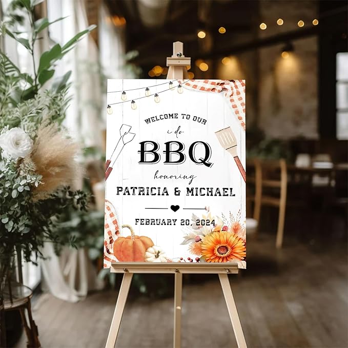I Do BBQ Welcome Sign - Couples Shower BBQ, Outdoor Party Sign