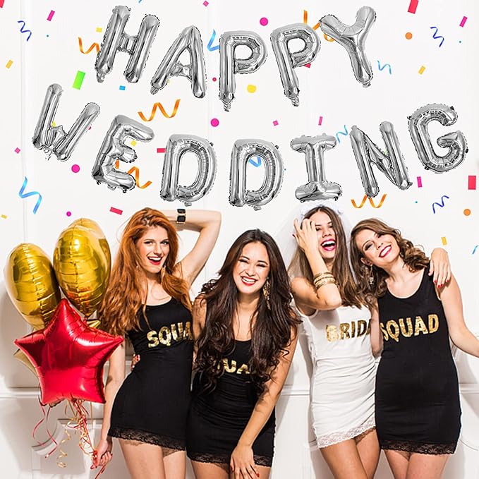 76pcs Happy Birthday Balloon Banner, Silver Balloons Letters, Personalized 16" Mylar Foil Birthday Decorations includes 2 Sets A- Z, 1 set Number 0-9 and "HAPPY BIRTHDAY" letters (with Balloon Pump)