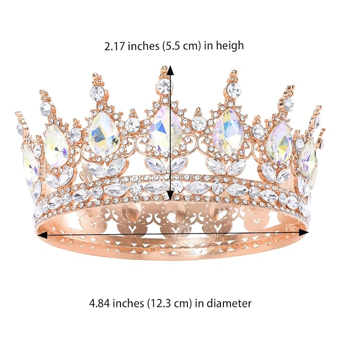 Queen Crown for Women Crystal Tiara for Girl Rhinestone Wedding Headband for Bride Hair Accessories for Costume Birthday Party Prom