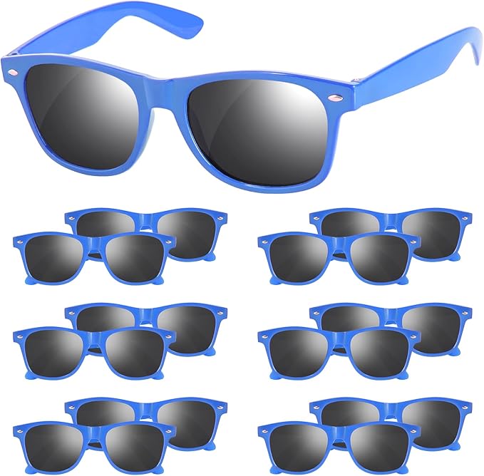 Black Sunglasses Party Favors - 12 Pack Sunglasses Bulk for Wedding Graduation Birthday Pool Beach Party Supplies