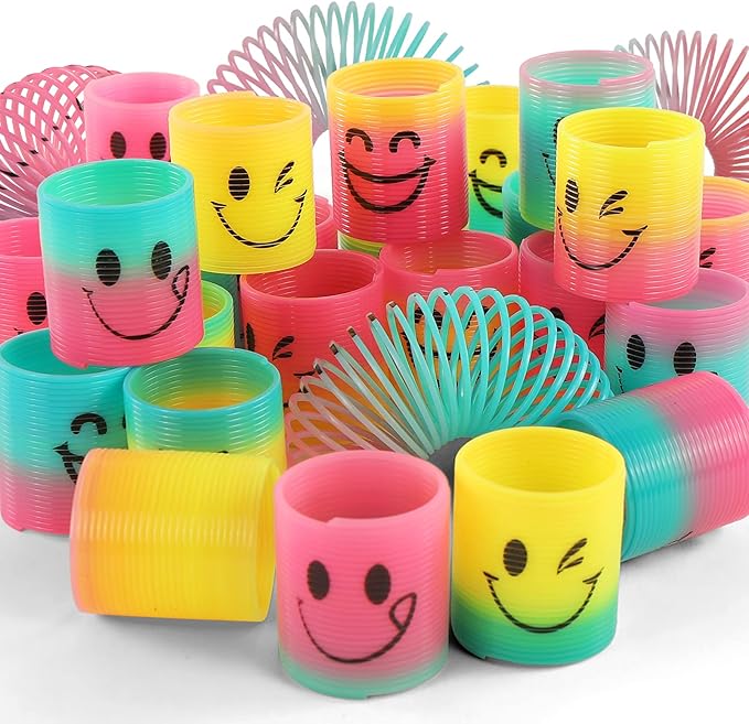 72 Pack Spring Rainbow Magic Fidget Stress Coil Mini Springs Bulk Toys for Party Favor Carnival Prize Birthday Goodie Bag Stuffers for Kids Boys Girls… (72)