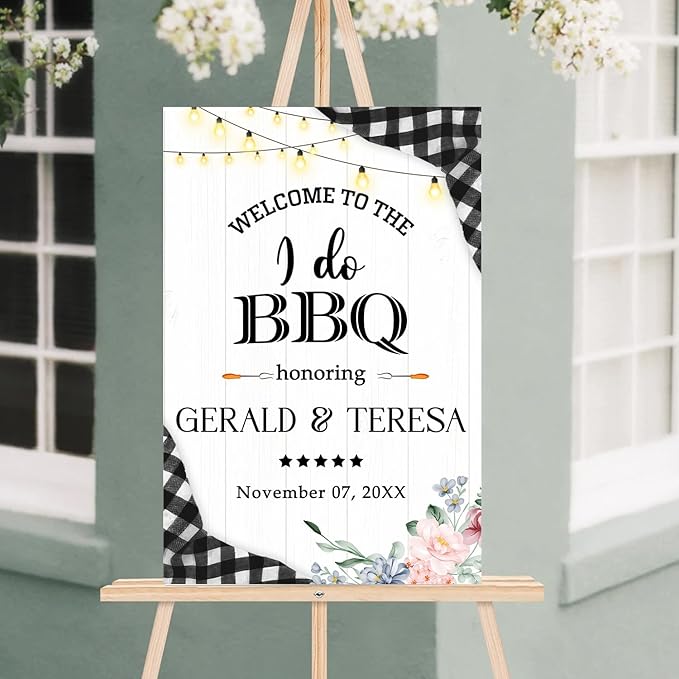 Personalized I Do BBQ Wedding Engagement Party Yard Sign, I Do BBQ Sign, We Do BBQ Welcome Sign, I Do Barbeque Sign, BBQ Wedding Decorations, Couples Shower BBQ Sign, BBQ Décor