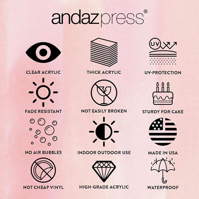 Andaz Press Clean Modern Last Name With Date Custom Wedding Cake Topper, Acrylic Square Personalized Couple Cake Topper