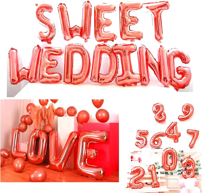 [85 PCS] 16" Foil Personalized Name Happy Birthday Balloons Letters, Mylar Aluminum Custom Name and Age Letter Balloons, 2 Sets A- Z & 0-9 for Birthday Party Graduation Wedding Holiday Event(Red)