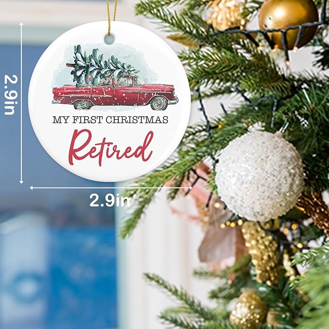 My First Christmas Retired Ornament Retirement Gifts for Her Him Friends Retirement Christmas Ceramic Xmas Tree Ornament Decorations