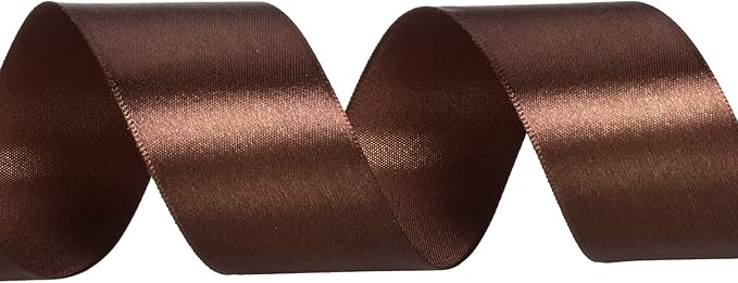 ATRBB 25 Yards 1-1/2 inch Wide Satin Ribbon Perfect for Wedding,Handmade Bows and Gift Wrapping(Brown)
