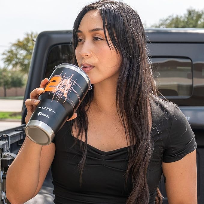 GRITR Stainless Steel Tumbler – 20oz/30oz, Insulated & Leakproof, Hot or Cold Drinks Anywhere, Travel Tumbler with Straw and Lids for Coffee, Water & Smoothies
