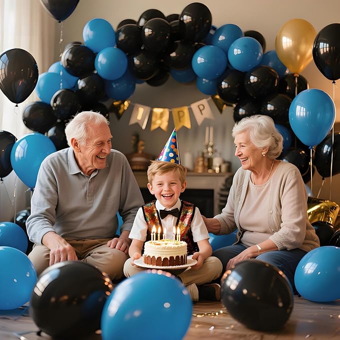 KAWKALSH Black Balloon 110pcs, 12 Inch Thickened Latex Party Balloons Helium Bright Color for Birthday Baby Shower Wedding Party Supplies Arch Garland Decoration