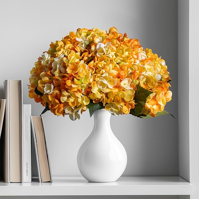 10PCS Faux Hydrangea Flower Hydrangea Artificial Flowers Hydrangea Bouquet Faux Flower Table Centerpieces for Home Wedding Bridal Bouquet Office Party DIY Floral Decor