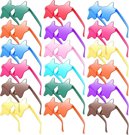 Morcheiong 10/20/30/40 Pack Star Sunglasses Colorful Rimless Sunglasses, Cool Pool Wedding Party Favor Pentagram Glasses