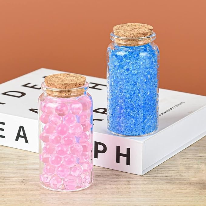 2PCS Empty Glass Bottle with Cork Stoppers,Decorative Glass Bottles with Cork Lid for DIY Art Crafts Projects Decoration Party Supplies Wedding