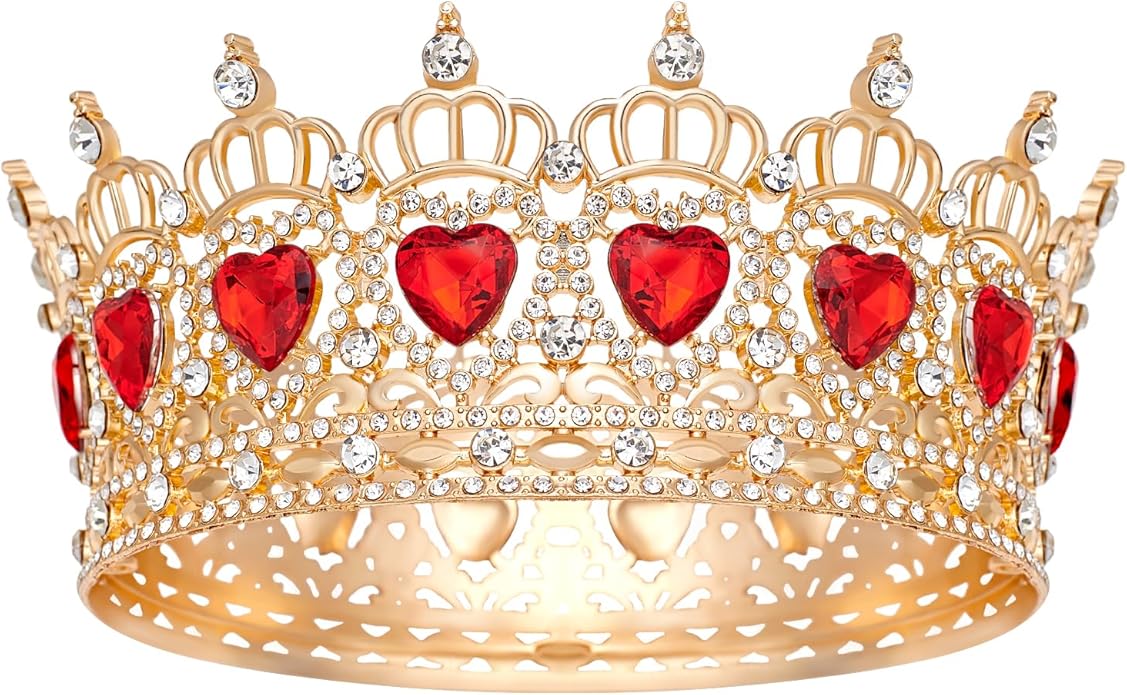 Queen Crown Wedding Rhinestone Heart Crowns and Tiaras for Women Costume Party Hair Accessories Princess BirthdayCrown Crystal Bridal Crown