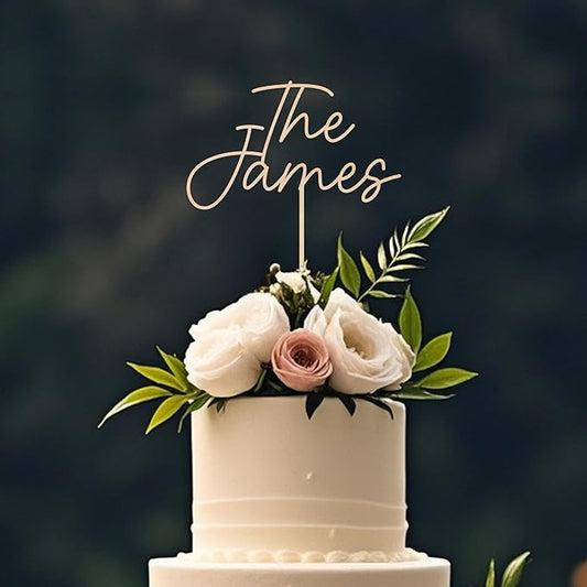 Wedding Cake Topper Custom Last Name Personalized Anniversary Topper Keepsake Wedding Gift