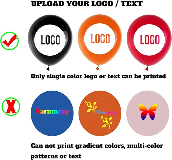 500pcs Custom Balloons Personalize Logo or Text Balloons - Design Your Own, Balloon for Birthday Carnival Anniversary Party Wedding Graduation Business Decoration (12in, 2.8g)
