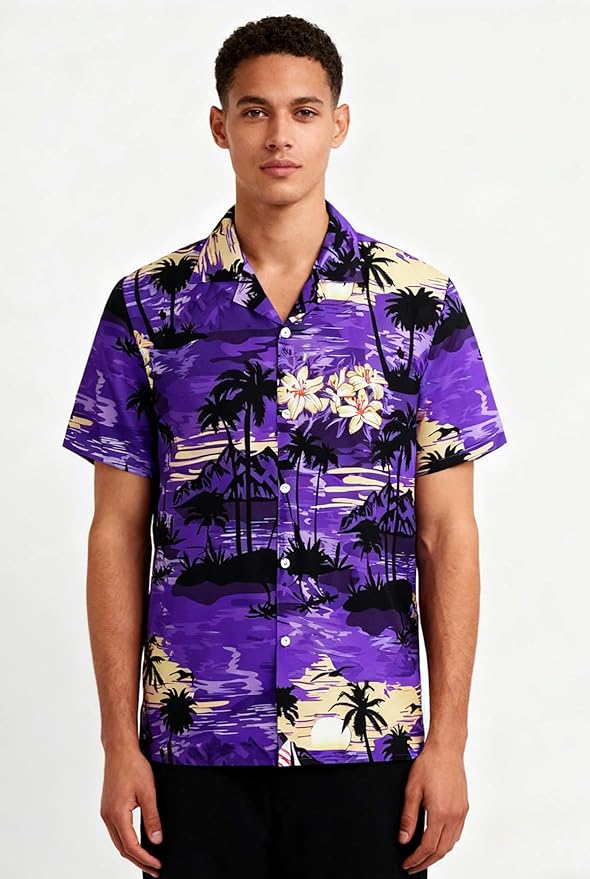 Cromoncent Matching Hawaiian Outfits for Family, Dad and Son Matching Luau Beach Tropical Shirts Mommy Daughter Tropical Sets