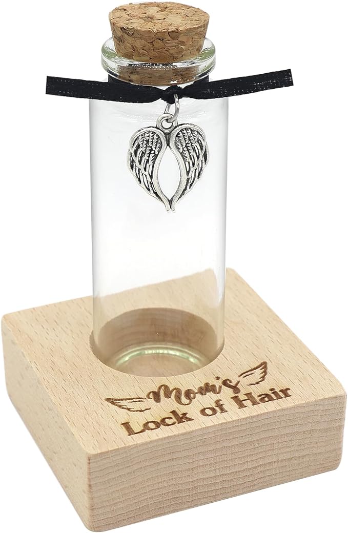 Personalized Loss of Loved One Photo Frame Memorial，Custom lock of Hair Keepsake Jar,Remembrance，Bereavement,Sympathy Gift for Lost Mom, Dad， Friends, Sisters, Grandparents(mom)