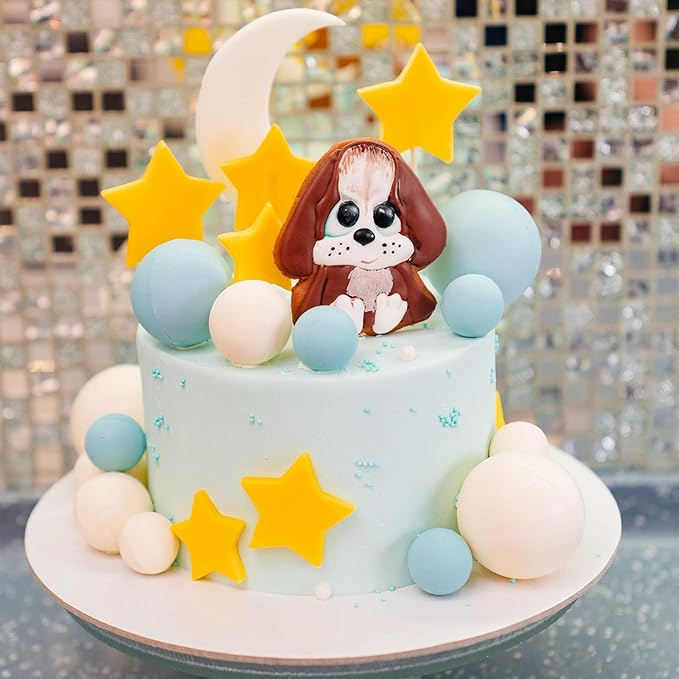 ASTARON 20 Pcs Ball Cake Topper Decorations Mini Balloons Cake Topper Sticks Light Blue Balls Cake Picks Cake Topper Balls Cake Decorations for Wedding Birthday Cake Decorations