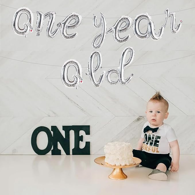 TONIFUL 52 Pcs 16 Inch Silver Cursive Letter A-Z Balloons,Cursive Custom Phrase Foil Alphabet DIY Personalized Phrase Banner for Birthday Anniversary Celebration Graduation Party Supplies Decor