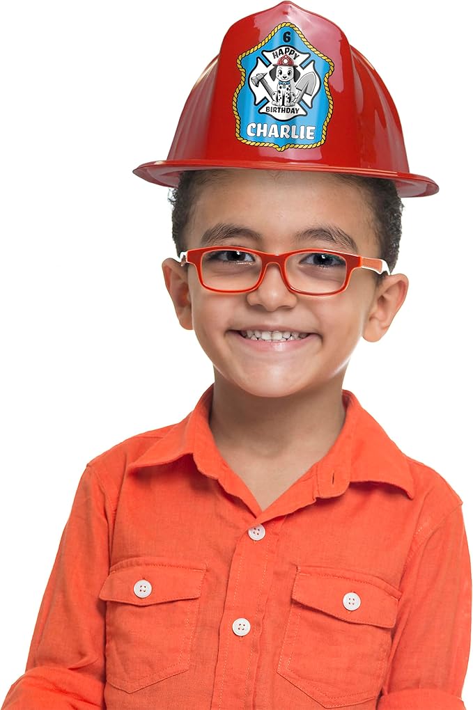 Kenco Kids Customizable Plastic Firefighter Hats -Choose your style, add your name or department