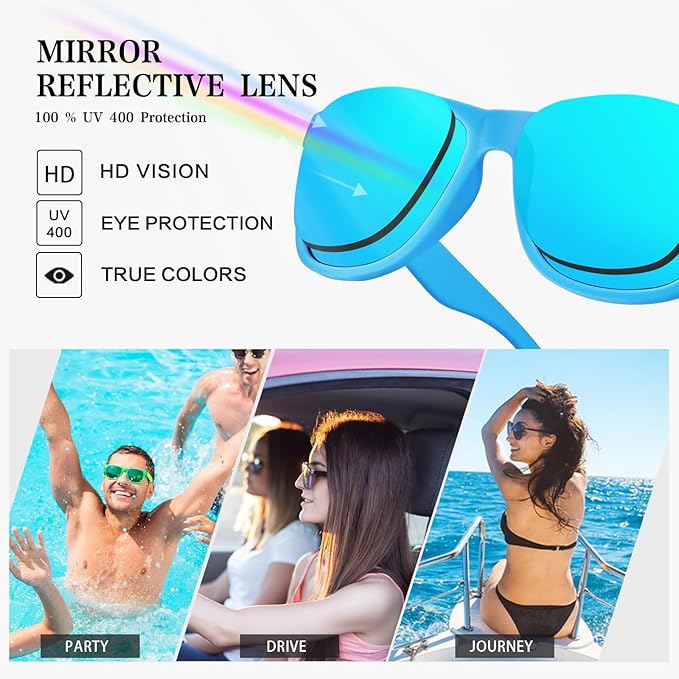 Matcheck 8/16 Pack Neon Colors Sunglasses Wholesale Bulk Party Favors Retro Classic Glasses Birthday Pool Unisex Adult