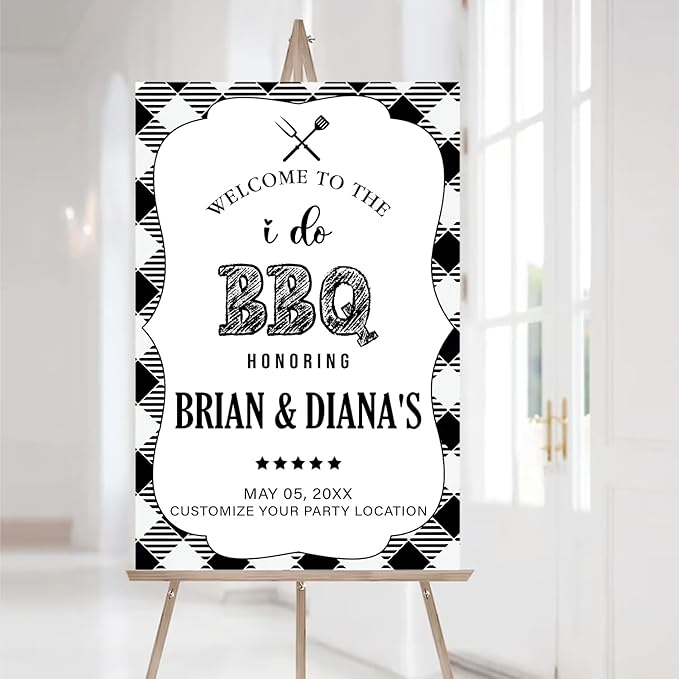 Personalized Welcome To The I Do BBQ Party Sign, I Do BBQ Welcome Sign, I Do BBQ Wedding Engagement Party Yard Sign, I Do BBQ Sign, BBQ Signs For Outside, I Do BBQ Decorations