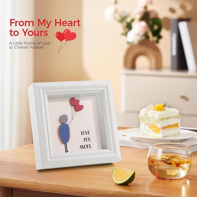 LukieJac Valentine's Day Gifts Shadow Box Frame - I Love You Gifts Decoration for Girlfriend, Her, Wife for Birthday, Anniversary, Christmas