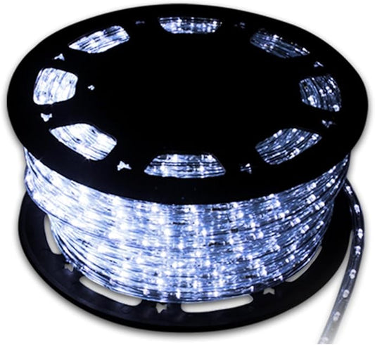 50ft Outdoor LED Rope Lights 540 Connectable Flexible Tube Lights, IP65 Waterproof Rope Lighting for Garden Patio Pool Bedroom Party Christmas Halloween Holiday Indoor/Outdoor Decoration, Cold White