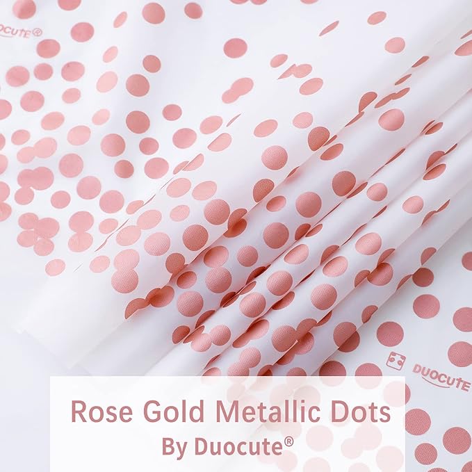 Rose Gold Dot and White Tablecloth 108"x54" for Parties Rectangle Table 4 Packs, Dot Confetti Rectangular Plastic Table Cover,Thanksgiving Christmas Wedding, Anniversary,Baby Shower, Birthday Party