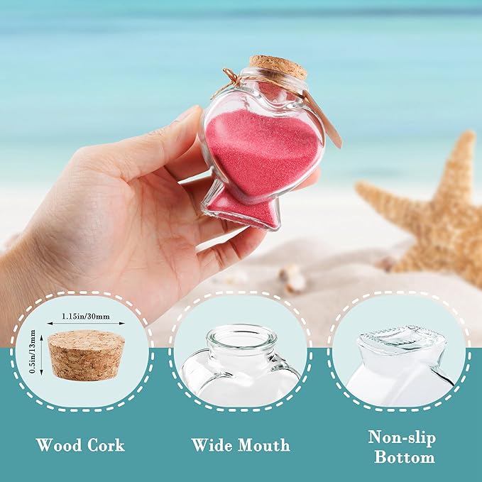 2 Pack Heart Shaped Honeymoon Sand Keepsake Jar, Bridal Shower Gifts, Honeymoon Essentials for Newlywed, Engagement, Wedding Gifts for Couples 2025
