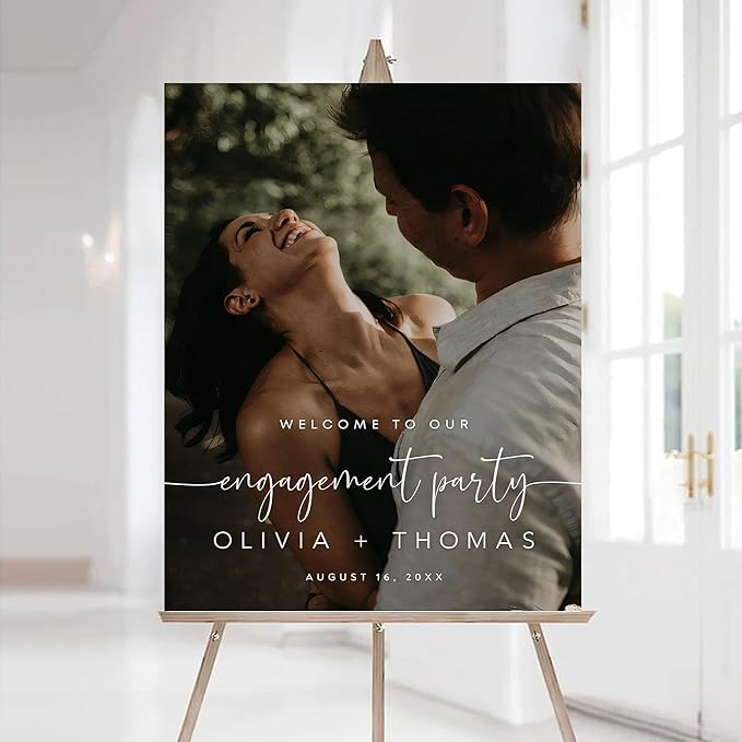 SZ-HaNoi Engagement Photo Welcome Sign Template-We are engaged, Welcome Modern Engaged Printable #2