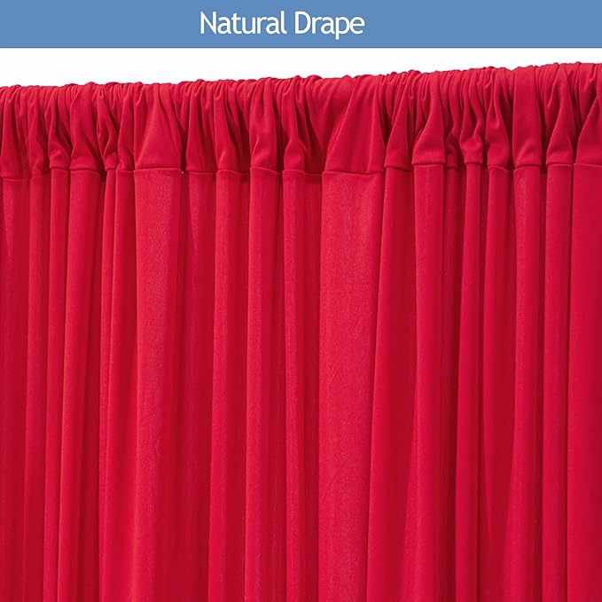 10x10ft Wrinkle Free Red Backdrop Curtain for Parties Soft Fabric Drapes Wedding Red Curtain Backdrop for Birthday Party Decorations Background for Photography 5x10ft, 2 Panels